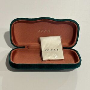 Green Suede Gucci Glasses Case  - New